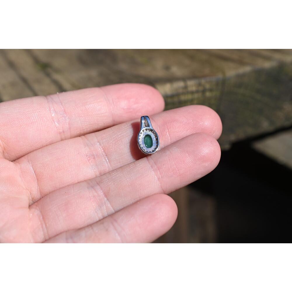 Emerald pendant in 925 sterling silver - Picture 4 of 4